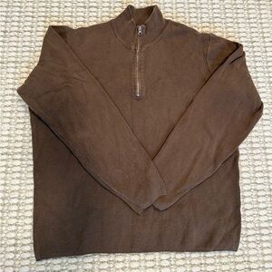 Frank and Oak Brown Half-Zip Sweater